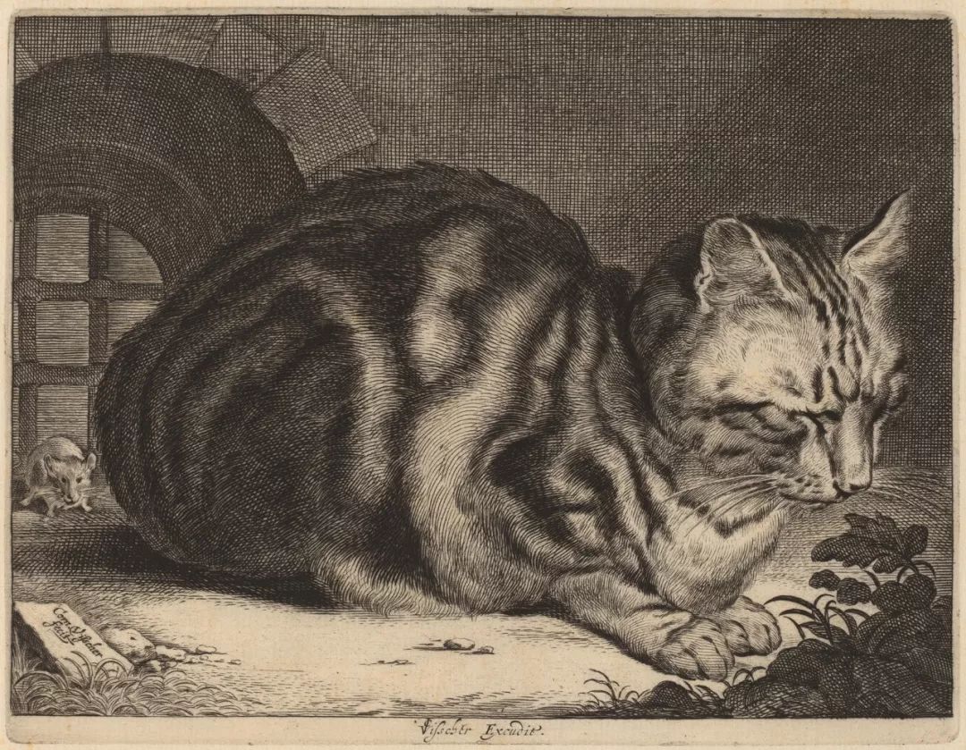 版画《沉睡的大猫》(1657)