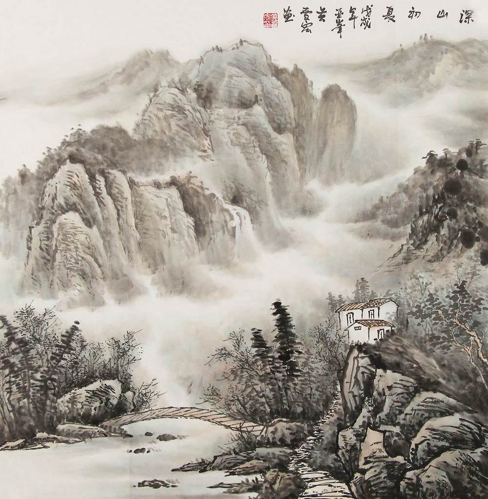 黄雪宏山水画作品:苍茫悠远,充满了诗情画意,别有情致