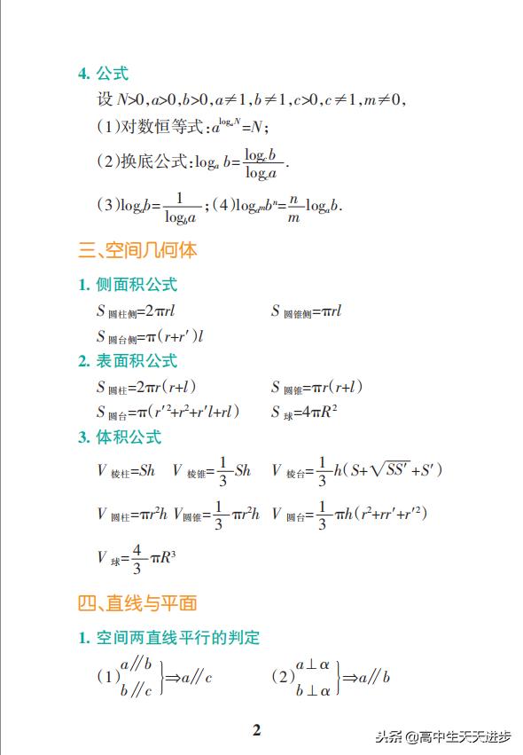 重点中学老师整理 高中数学重要公式 强烈建议收藏和转发 学习