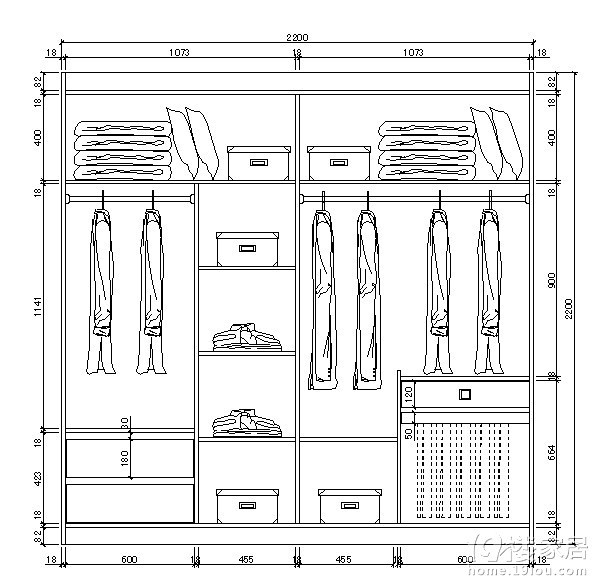 衣柜内部这样设计尺寸更合理(图)