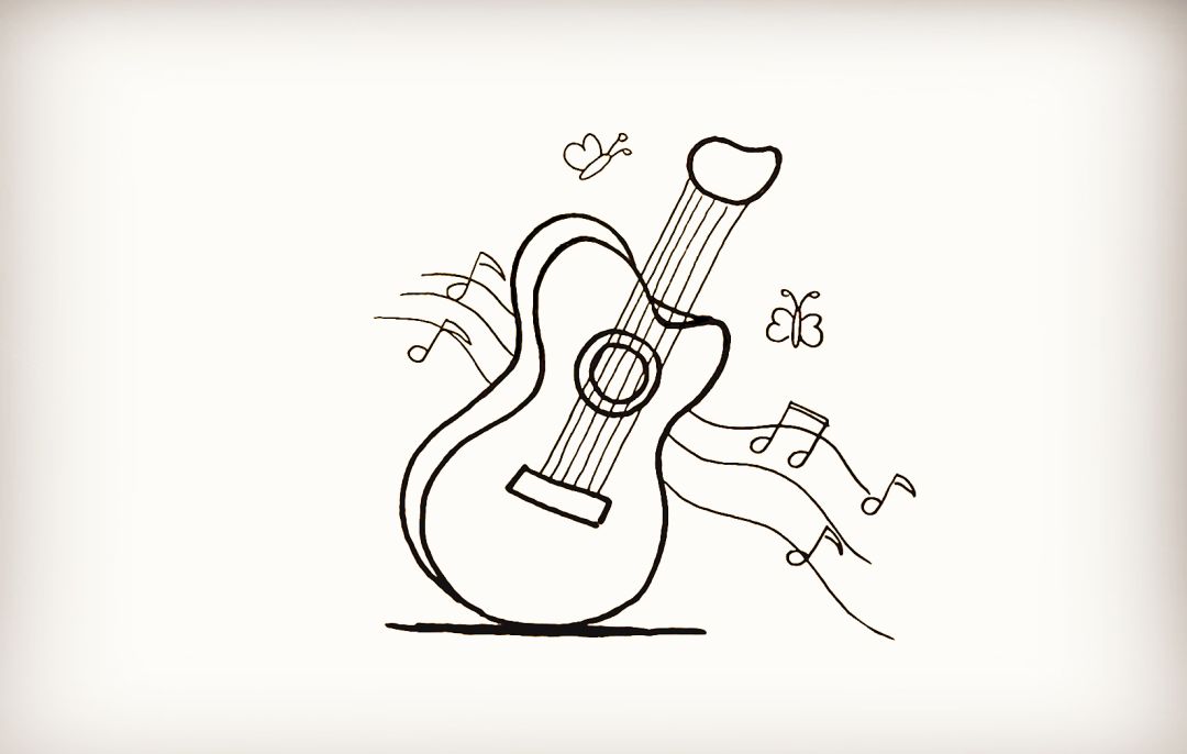 简笔画- 一把帅气的吉他 | 巧手教育