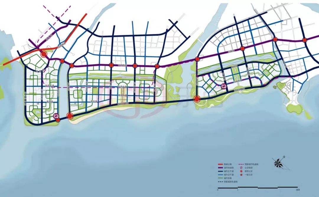 新溪片区,塔岗围片区道路网络规划图