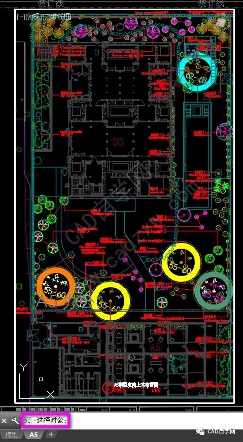 打开cad绿化图纸,抽查一些植物图块,输入命令mo看其属性(如下图,抽查