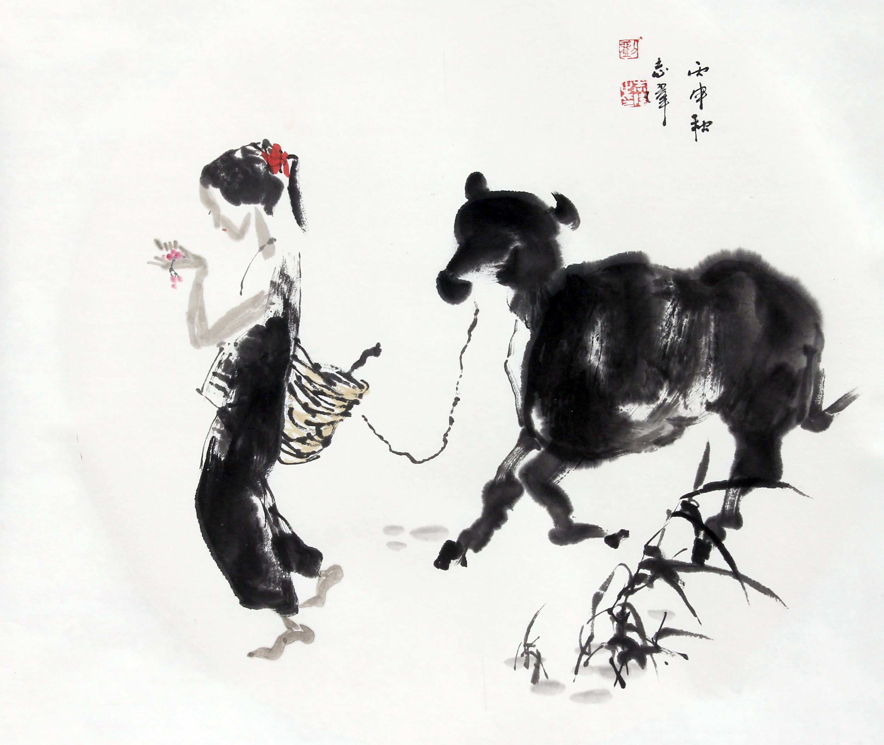 有一种中国画叫"没骨画"_人物