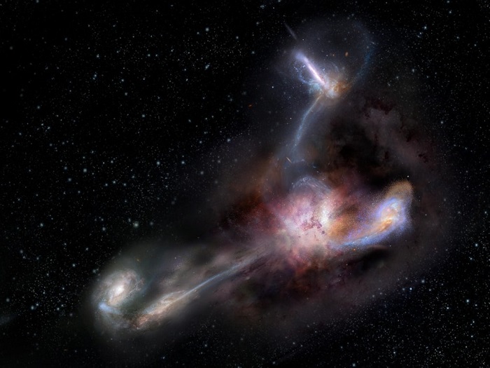 NASA：最明亮星系W2246-0526正在蚕食它的三个弱小邻居