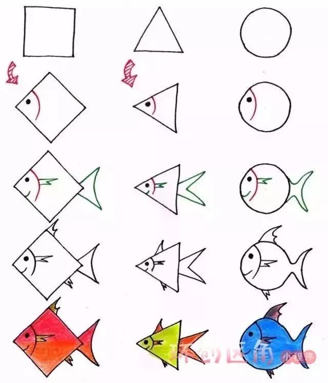 1 螃蟹  8 青蛙  用各种几何图形和连线去归纳概括动物的形体,要注意