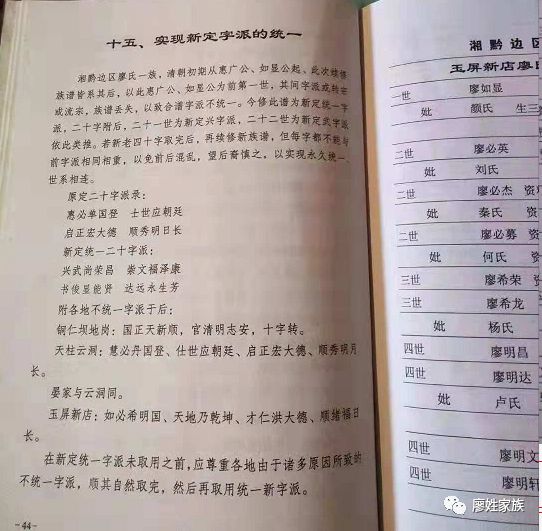 我们这里有一支廖姓族人从新晃这里搬往四川,走时从新晃雾程新民村洞