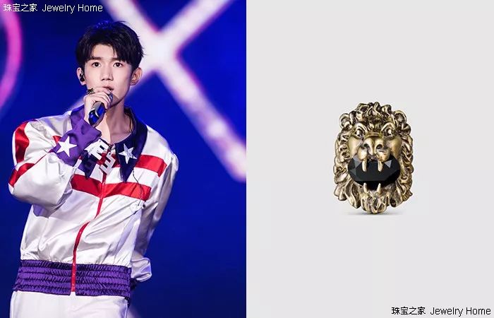 王源佩戴gucci 古驰 2018春夏系列银饰戒指登台阅文超级ip盛典