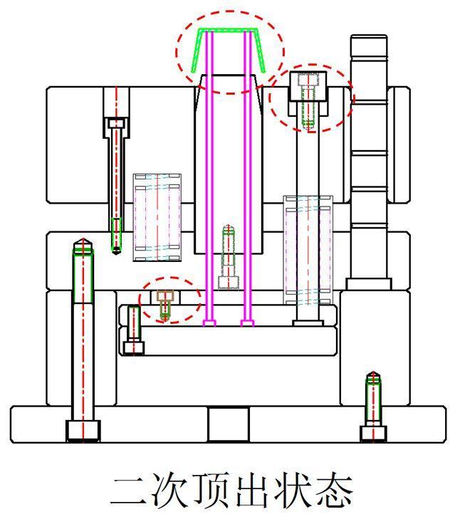 超容易看懂的模具设计,二次顶出机构-b板弹出