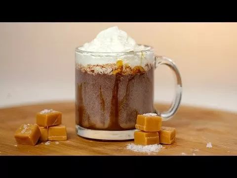 海盐焦糖巧克力布朗尼热可可(salted caramel brownie hot chocolate