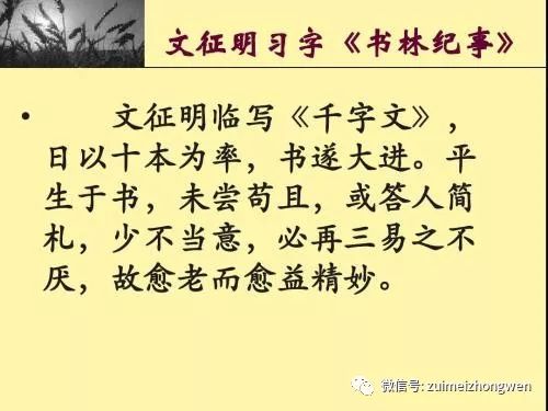 和杨老师一起学文言文四二文征明字