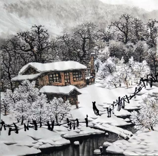 【国画教程】如何画雪景?