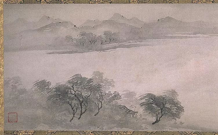 [宋]牧溪 潇湘八景·远浦归帆图(细节图)纸本墨画 32.3×103.