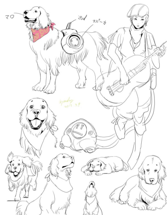 金毛猎犬插图的描绘方法解说