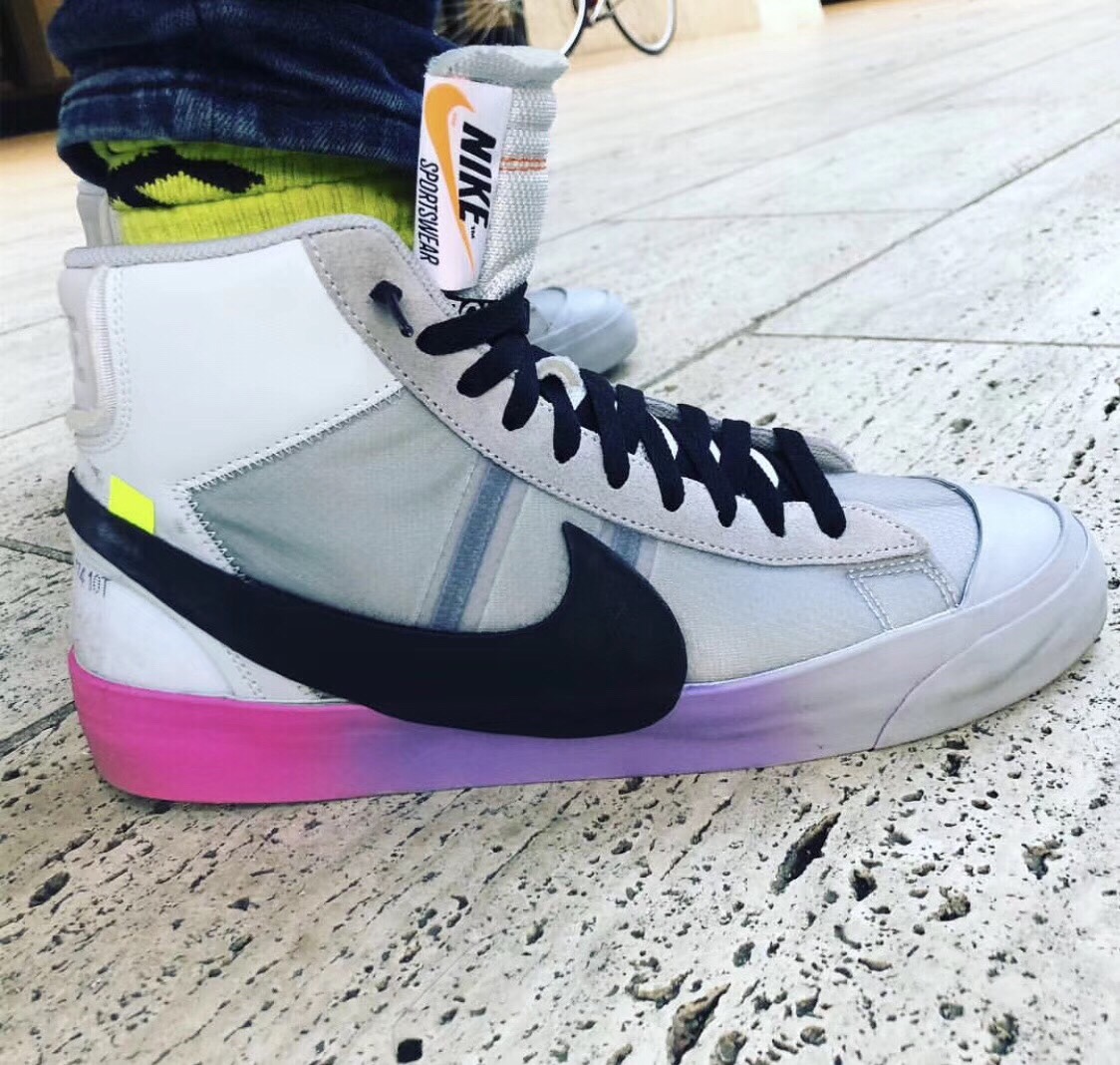 开拓者off-white x nike blazer彩虹万圣节板鞋