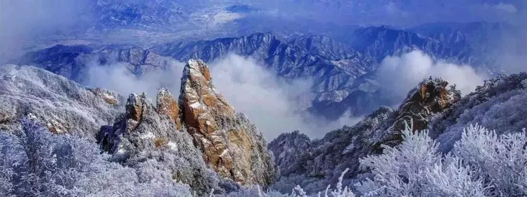 进入寒风凛冽间的老君山迷蒙的雪雾飘飘渺渺洛阳栾川老君山还有天鹅