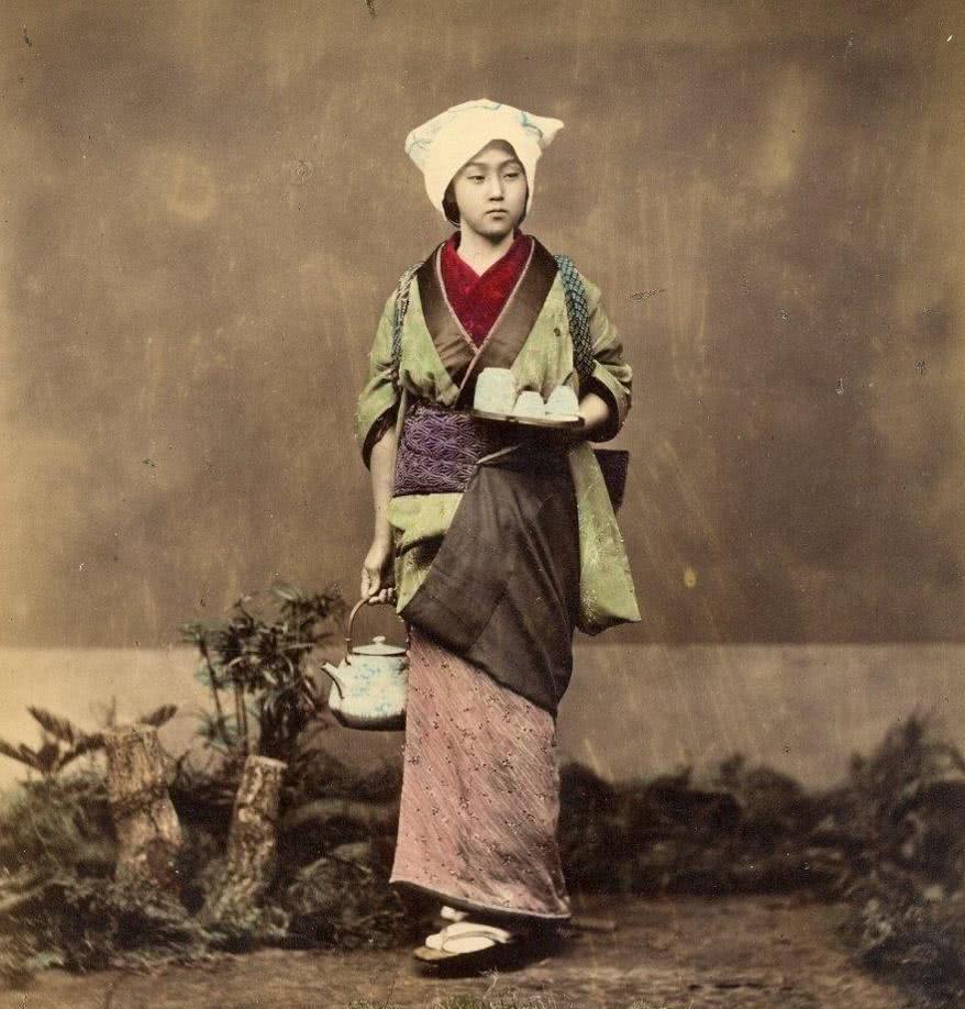 老照片:1865年封建时代的日本,其中不乏美丽的日本女子_江户