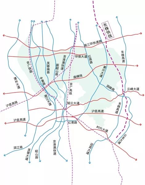 建设"六横八纵"骨干道路,"六横"为南三环快速路,环保大道,伊莱克斯