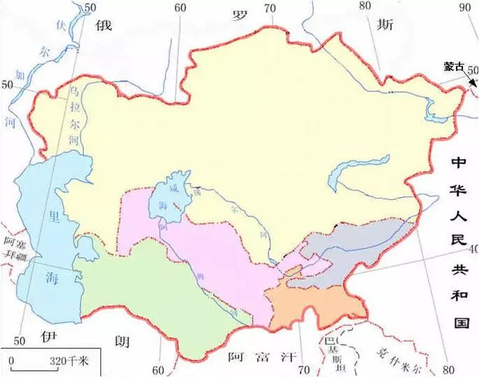 中亚政区图