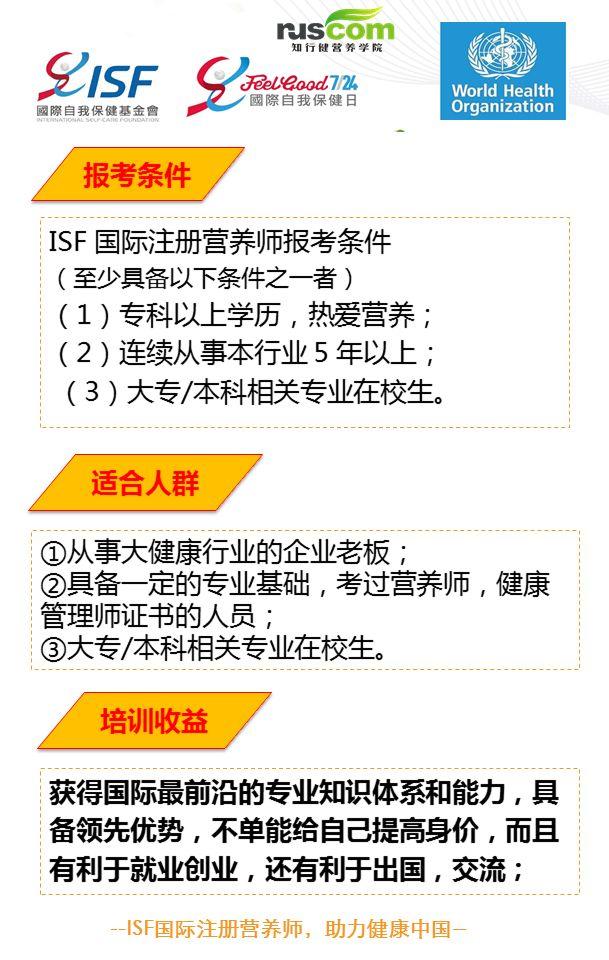 isf国际注册营养师