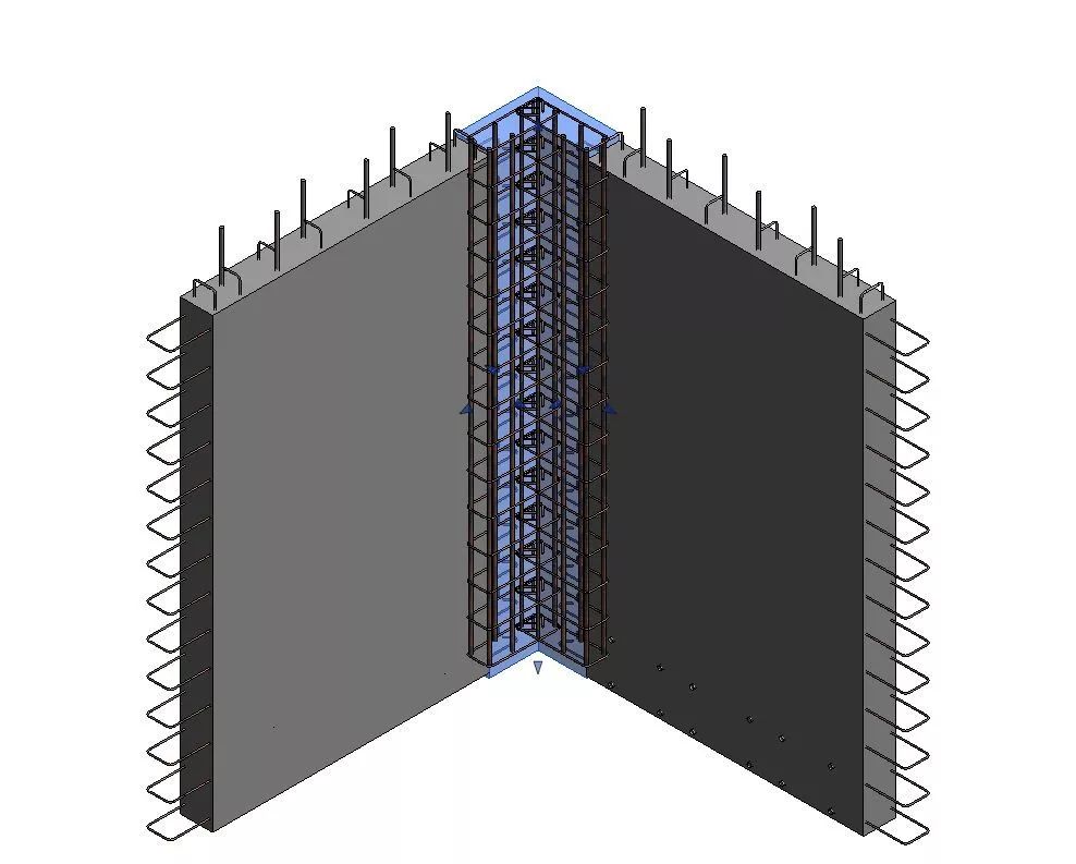 预制剪力墙与现浇部位连接节点2吊装墙板→放置暗柱箍筋→插入暗柱主