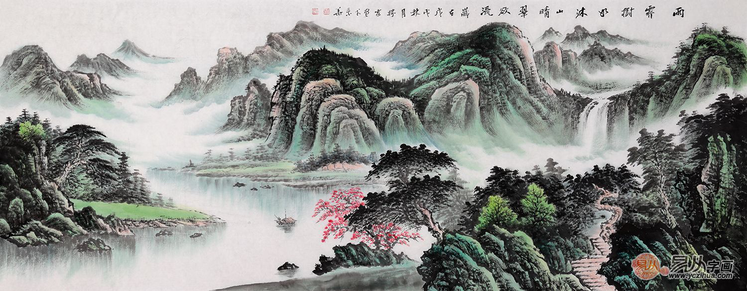 画家李林宏老师的这幅作品《树合秋声满 村落暮景闲,画家以清新素雅