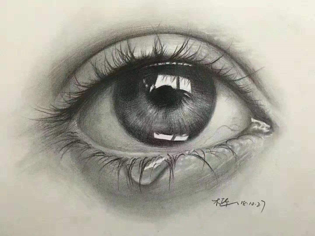 手绘笔流泪眼睛,笔手绘眼睛,手绘眼睛铅笔画_大山谷图库
