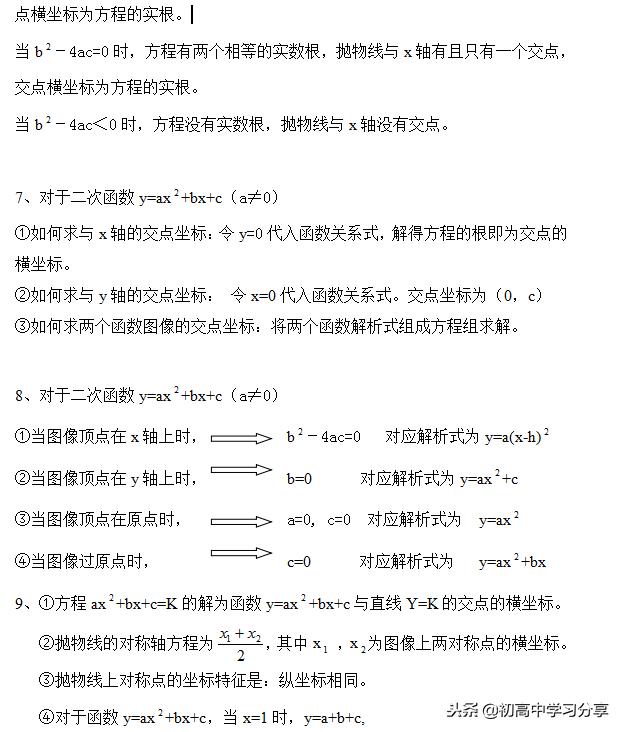 中考复习必备:最新初三数学知识点整理,只发一次,转给孩子!