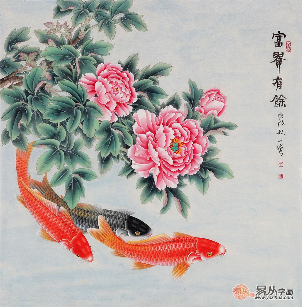 自古牡丹便有富贵之意,所以家里客厅挂牡丹这种吉祥图案的装饰画,也