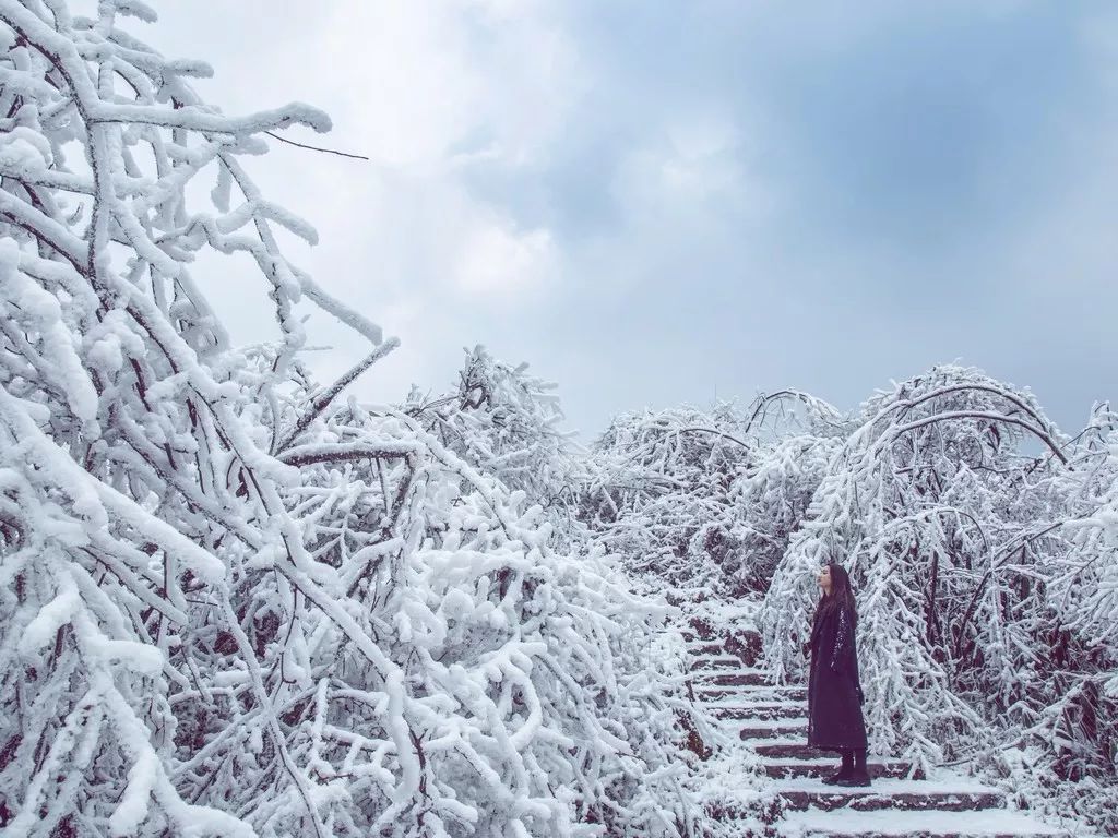 图:摩围山雪景