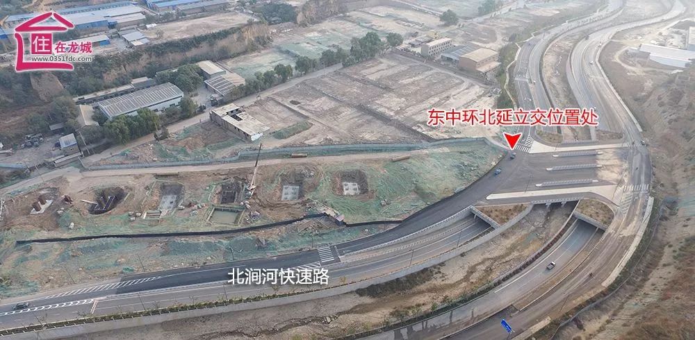 东中环北延工程位于太原市东山地区,工程南起北中环街,北至丈子头