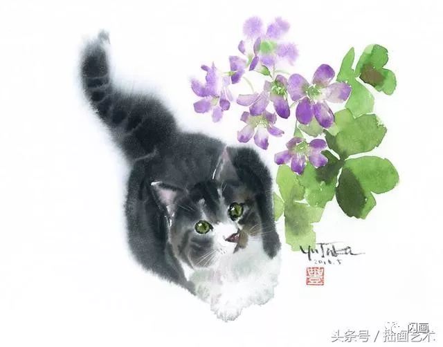 38只猫,告诉你最有感觉的水彩湿画技法!