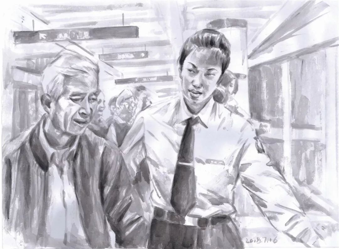 当你在乘地铁的时候他在悄悄地画你【金伯文的"速写人生"】