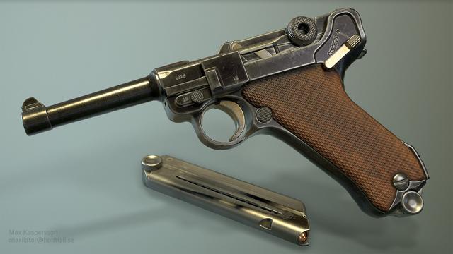 鲁格p08手枪,金属质感超强,值得军迷品味