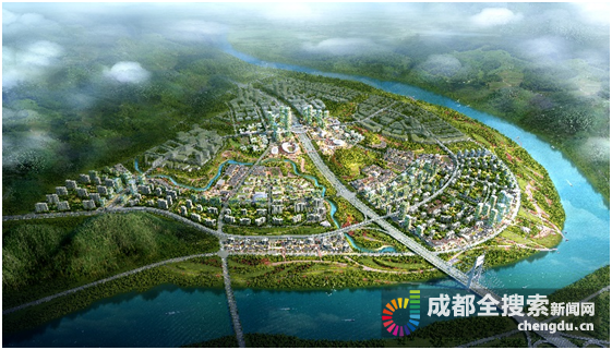 位于简阳城北的天府国际大学城是本次规划的创智示范段,包括沱江岸线
