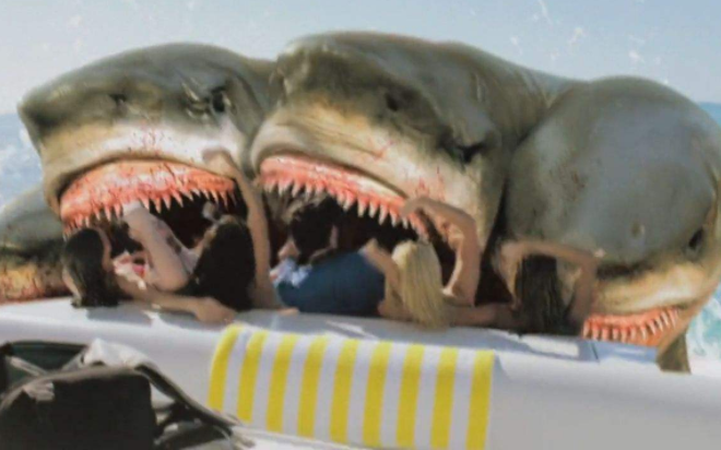 五头鲨海星状的怪物,五头鲨(头部四个头,尾部一个头),海洋里的