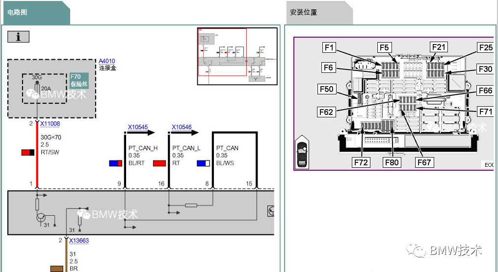 宝马各车型油泵保险丝位置图