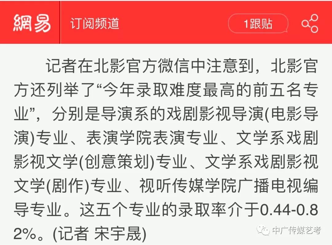 不怕对比中广斩获北电11张合格证并摘得最难导演专业全国第三