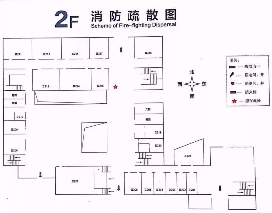 在教学楼内,总能get一张楼层平面图