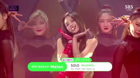 祝贺,jennie《solo》人气歌谣【181125】打歌1位