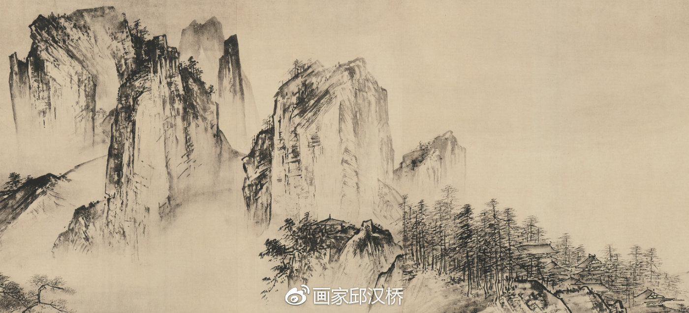 汉桥话画:夏圭《溪山清远图》宋代江南水墨山水画_画家