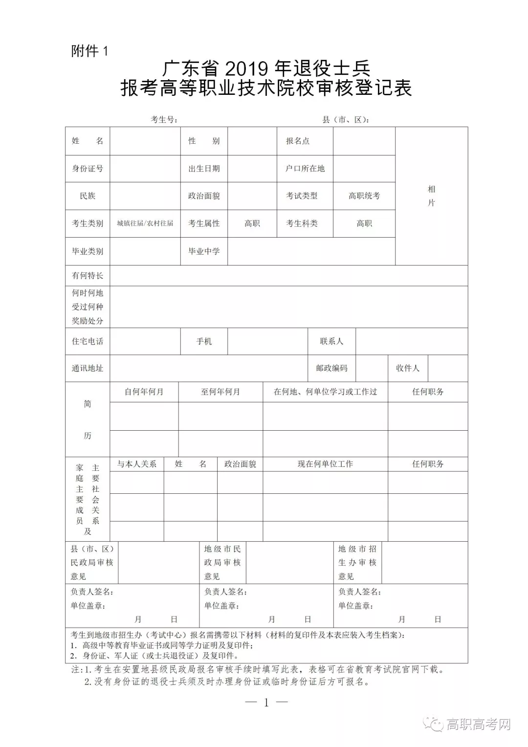 2019年退役士兵报考高职高考11月27日开始审核，12月6号报名