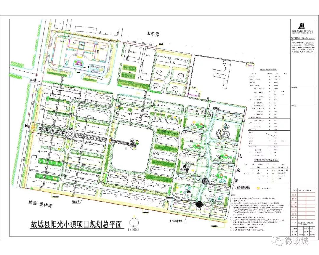 故城县阳光小镇建设工程 《建设工程规划许可证》 批前公示