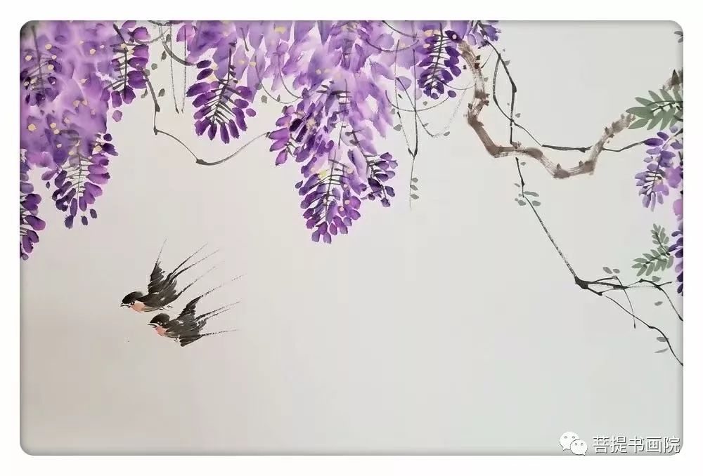 【国画课堂】 紫藤花的写意画法