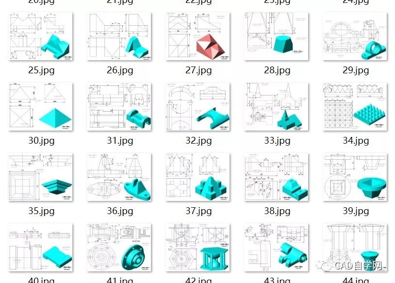 60道cad三维建模练习题下载