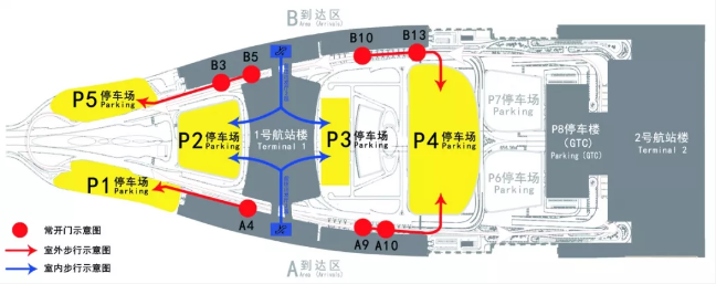 b到达区社会车辆接客通道关闭,私家车机场接人需到停车场候客