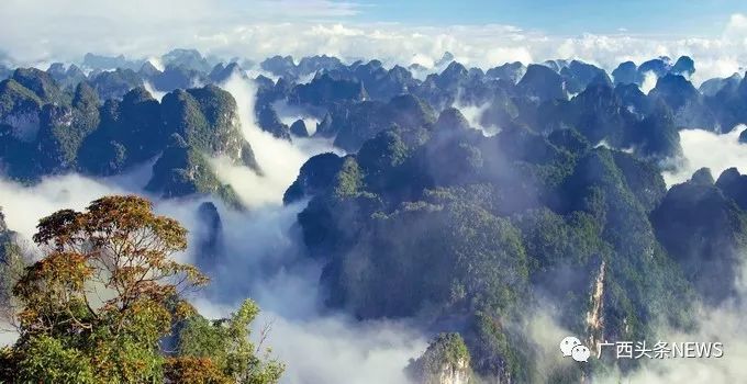 都安三岛湾国际旅游度假区巴马洞天福地景区巴马冬天福地景区美景一角