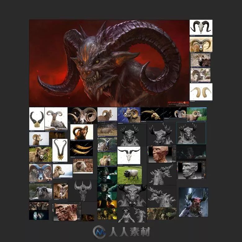 [解析]使用zbrush雕刻恶魔半身模型并添加纹理的全过程解析 另附操作