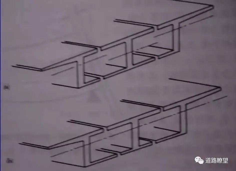 桥体宽要求 如图所示,将箱梁在腹板之间切开,此时各工字梁的重心将不