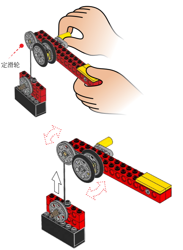 乐高简单机械的滑轮部分怎么玩?_传动